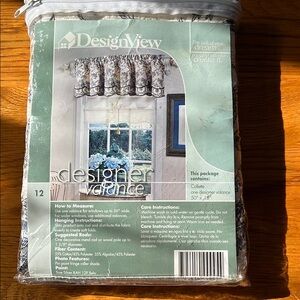 NWT Designer Valance - Elegant Black and Cream Toile Pattern